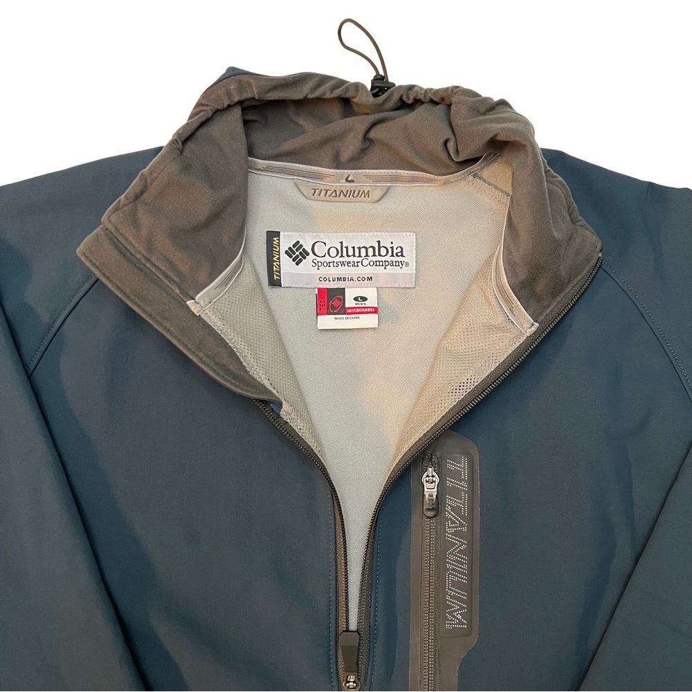 Columbia Titanium‎ Tech Men’s XL Interchange Ascender Jacket Navy Blue Softshell - Picture 2 of 13